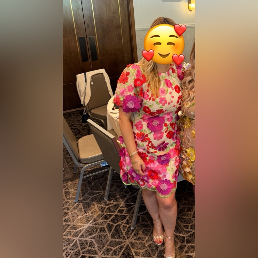 Floral Embroidered Puff Sleeve Cocktail dress